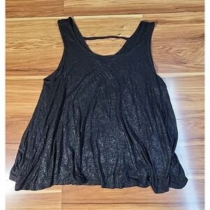 Juicy Couture Black Sparkle Sleeveless Blouse Tank Top Womens Size Med Club Goth